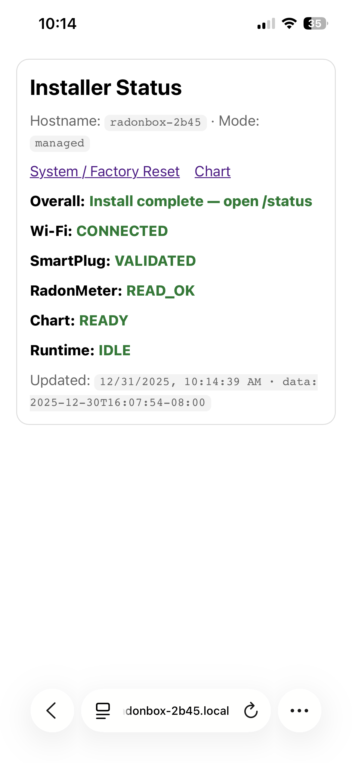 Smartphone installer page
